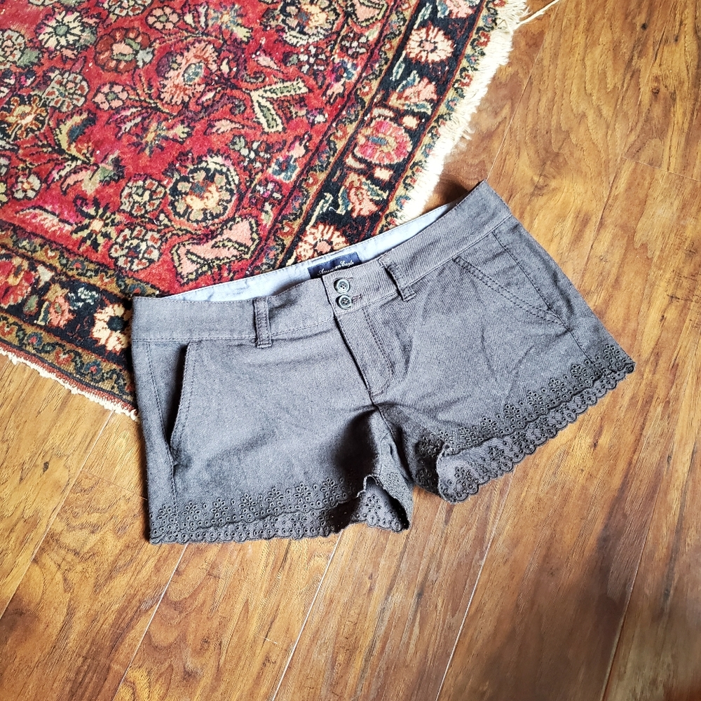 Gray American Eagle dress shorts